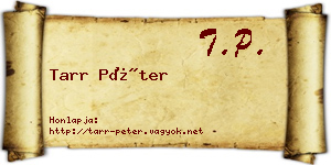 Tarr Péter névjegykártya
